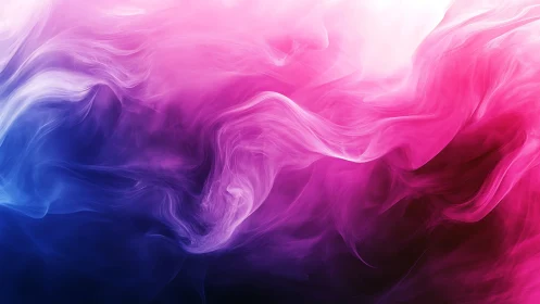 Vibrant pink and blue smoke swirls create flowing gradient