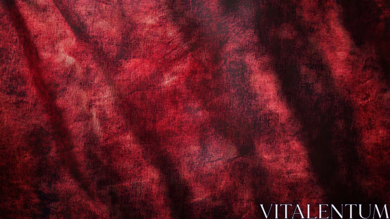 Crimson textured fabric backdrop reveals distressed painterly depth