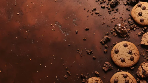 Cookie constellations quietly orbit a molten cocoa sky