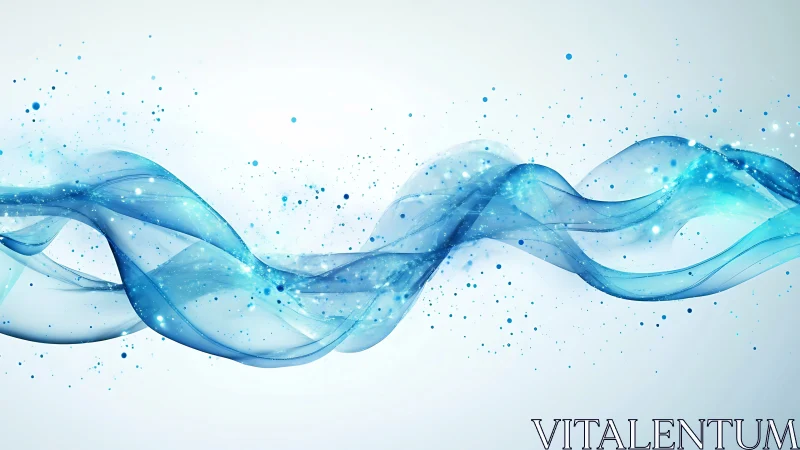 Soothing blue waves swirl in a sparkling, airy dance.