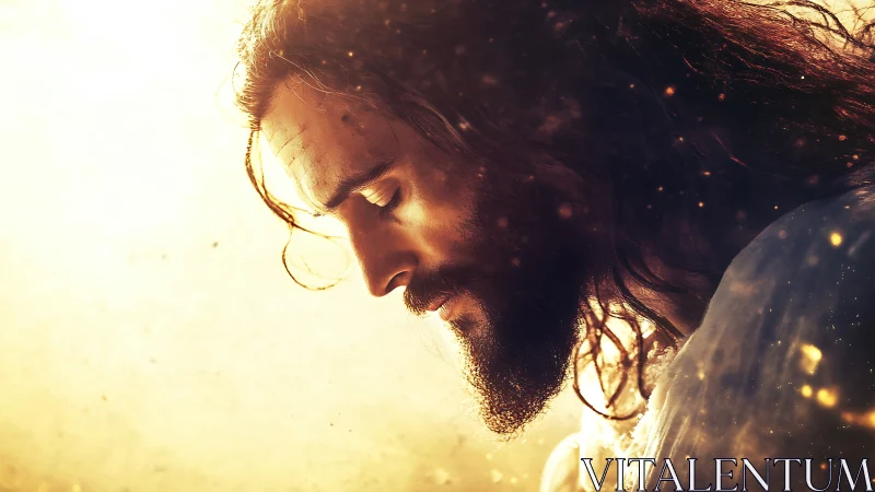 Soft golden portrait captures a contemplative bearded figure