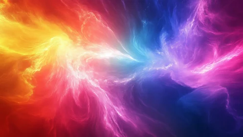 Spectral nebula vortex renders turbulent multi-hue energy flow