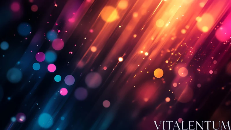 Vibrant abstract light streaks and bokeh in digital art style.