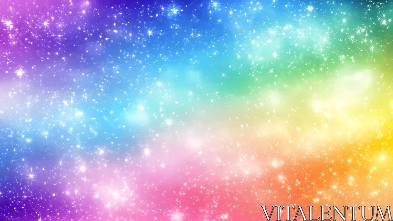 Stellar gradient nebula field with prismatic color spectrum