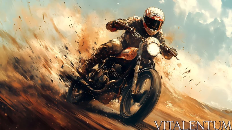 Roaring dirt bike racer kicks up thrilling clouds of dust