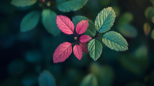 Color-split leaves quietly argue over the forest spotlight