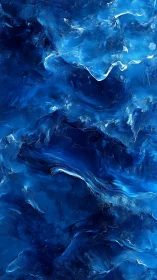 Deep blue abstract waves suggest fluid motion and depth