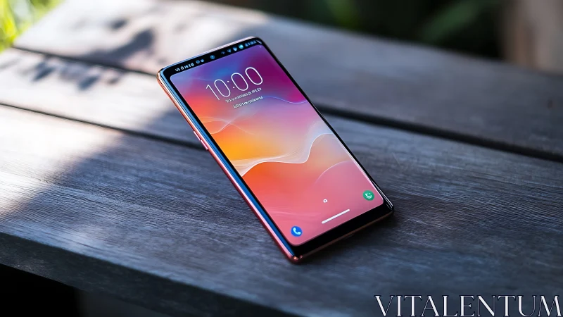 Modern smartphone displaying vibrant gradient lockscreen.