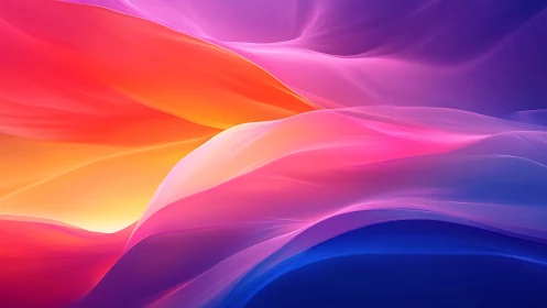 Flowing sunset colors drift softly through glowing waves