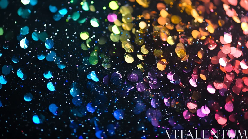 Sparkling rainbow confetti lights up a dreamy dark night.