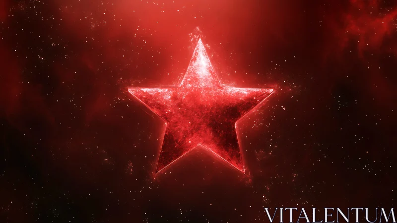 Luminous red nebula star with glowing cosmic dust halo.