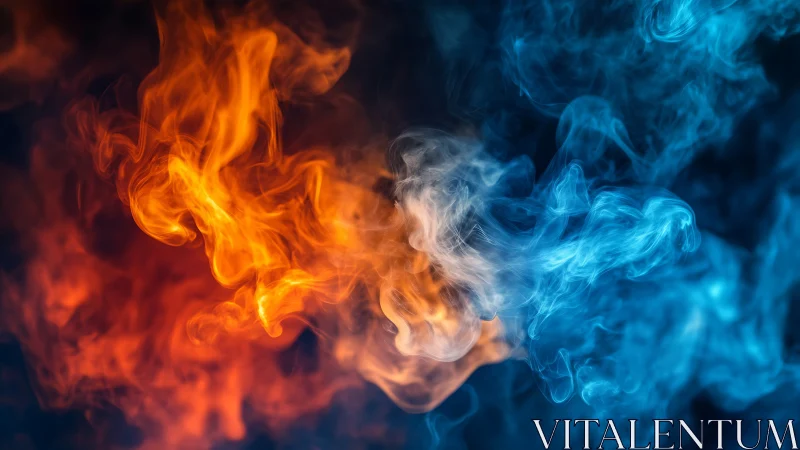 Fire and Ice Collision in Dynamic Abstract Flow.