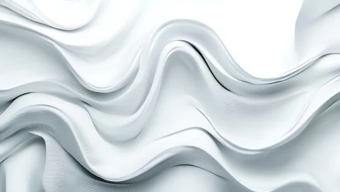 White sculpted fabric waves form flowing abstract landscape