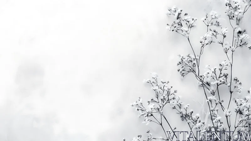 Whispered Branches: Frost-Kissed Delicacy in Monochrome.