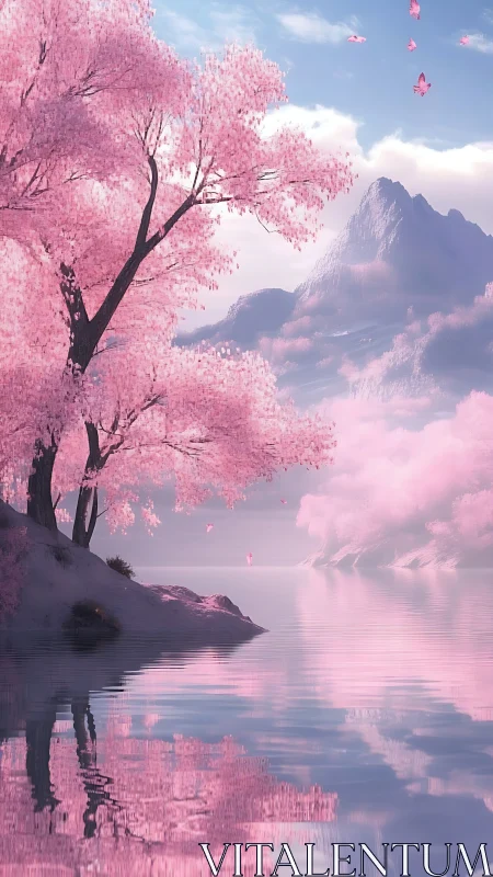 Blushwater Grove beneath cotton-candy mountain dreams.