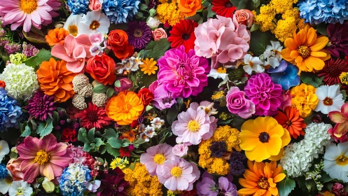 Vibrant Mixed Flower Arrangement Display.