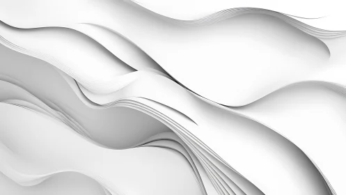 White layered waves abstract background with flowing curves.