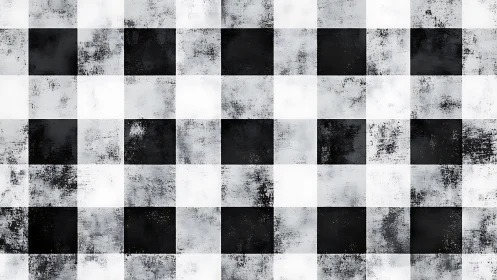 Grunge checkered grid plays chess with light and shadow