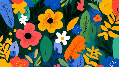 Saturated Botanical Composition: Maximalist Flora with Chromatic Layering.