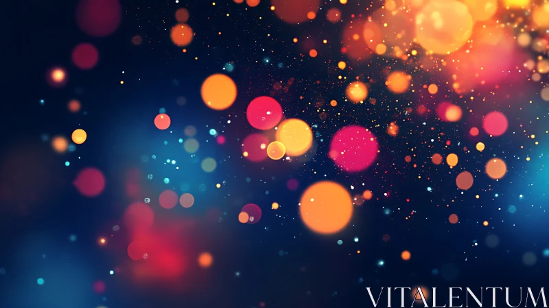 Glowing bokeh lights drifting softly across a night sky.