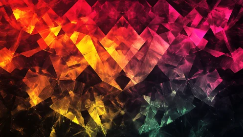 Spectral polygon lattice with refractive flame dispersion field.