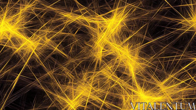 Yellow fractal light strands intersect across dark background