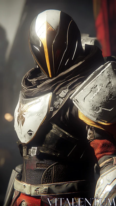 Armored sci‑fi guardian with high‑spec composite plating and visor