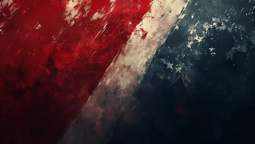 Abstract patriotic flag streaks with distressed texture.