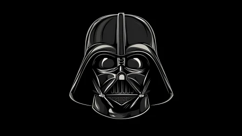 Symmetrical sci-fi helmet rendered in glossy vector detail