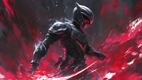 Midnight ranger carves crimson storms across the void.