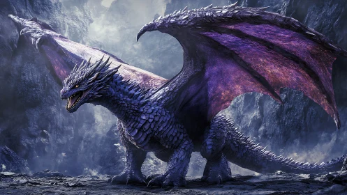 Bioluminescent scaled dragon rendered with high-detail PBR shading