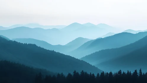 Soft blue mountain layers inviting quiet moments of pause.