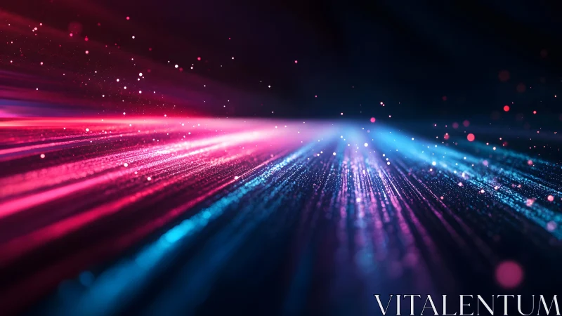 Abstract neon light streaks in futuristic digital style background.