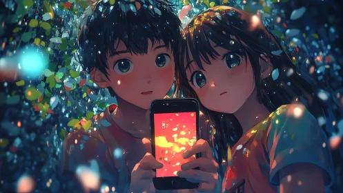 Childhood friends sharing a glowing summer memory together.