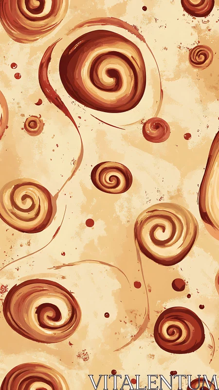 Warm swirling spiral pattern creates playful abstract motion