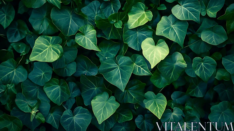 Heart shaped ivy leaves creating a calm green hideaway.