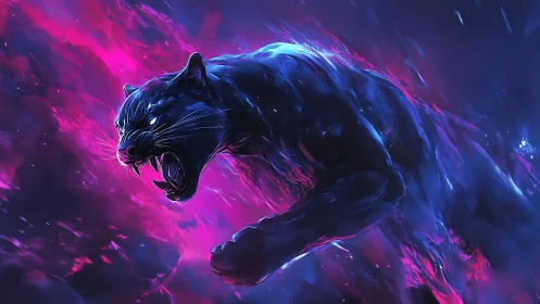Fierce Panther Unleashes Power in Electrifying Light