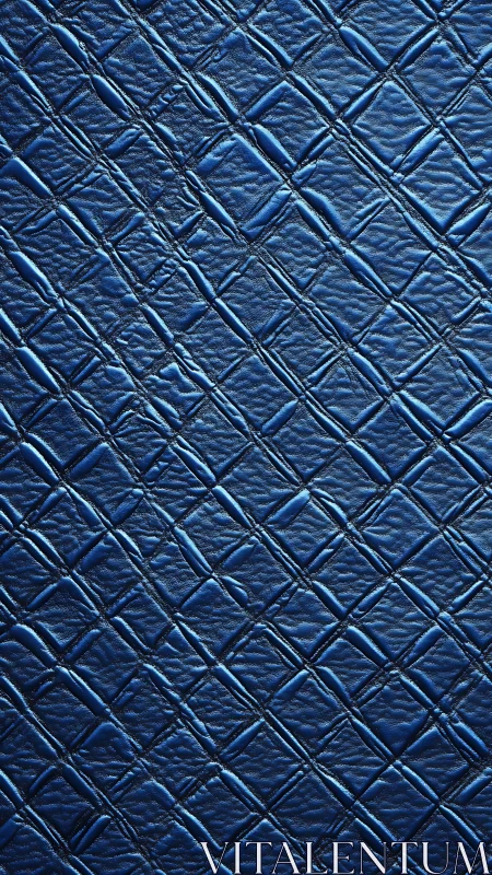 Deep blue quilted leather pattern with soft shimmering lines.
