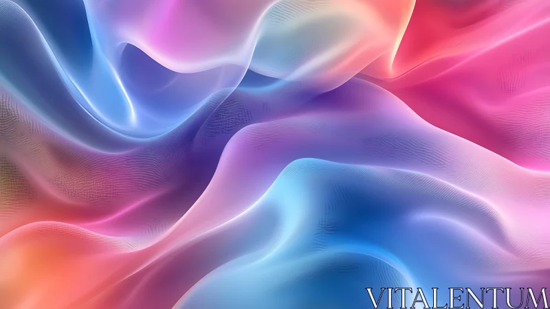 Iridescent gradient fabric waves with soft volumetric lighting