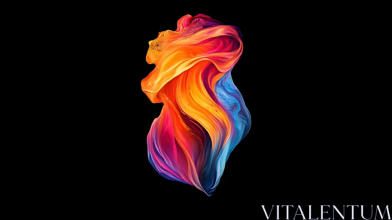 Vibrant fluid color plume with high saturation and smooth gradients