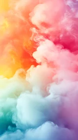 Billowing pastel color clouds merge in dreamy abstract haze