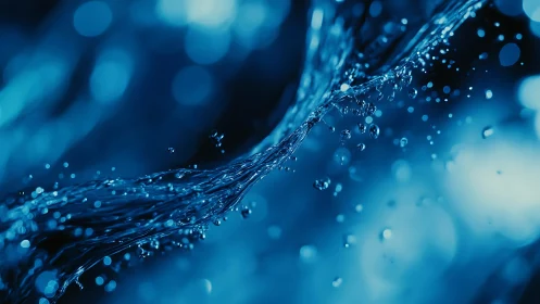 Liquid constellations swirl through electric blue twilight.