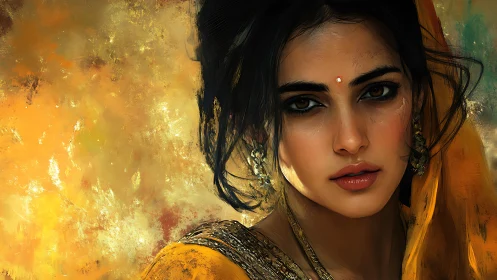 Golden light and quiet strength in a soulful painted portrait.