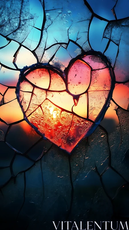 Backlit heart structure with translucent panes and gradient light.