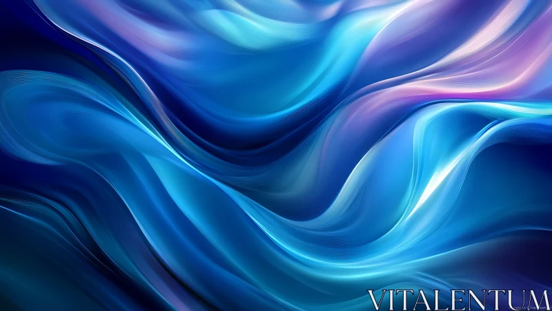 Tidal ribbons of electric blue light in fluid motion.