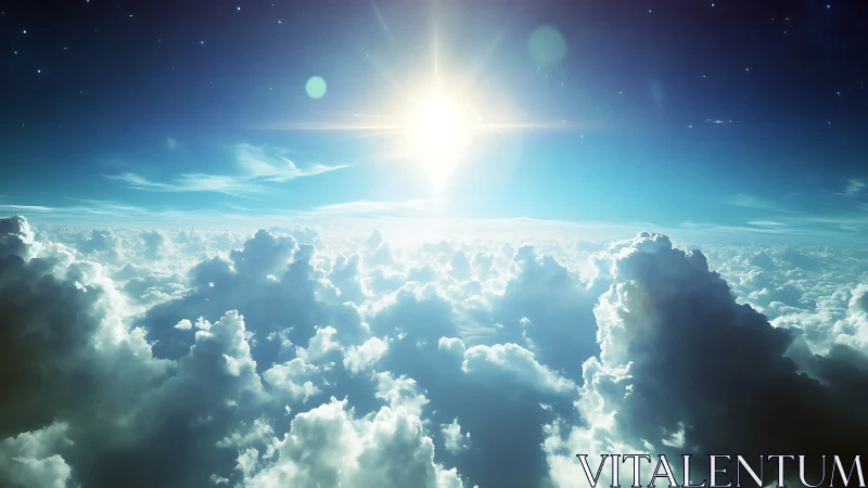 Sunlit sea of clouds inviting quiet dreamlike wonder.