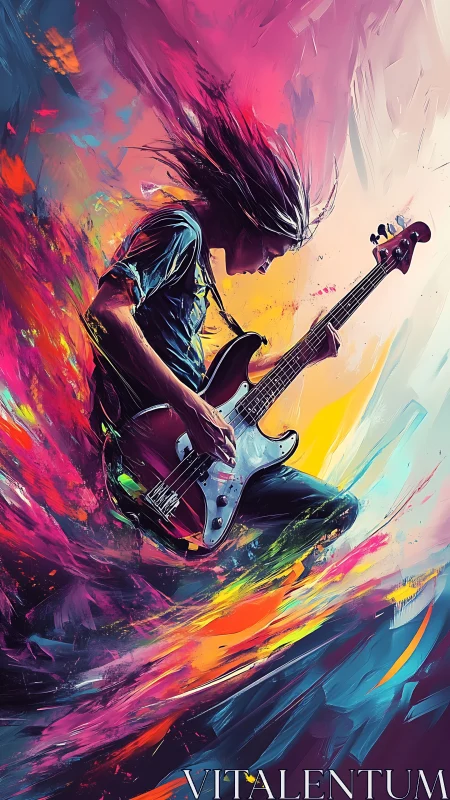 Bass firestorm erupts in neon waves of paint and motion.