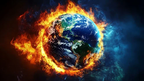 Earth Engulfed in Radiative Thermal Energy and Plasma Combustion.