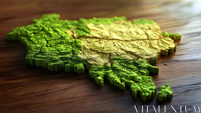 3D Topographic Map of Bosnia and Herzegovina in Vibrant Colors.