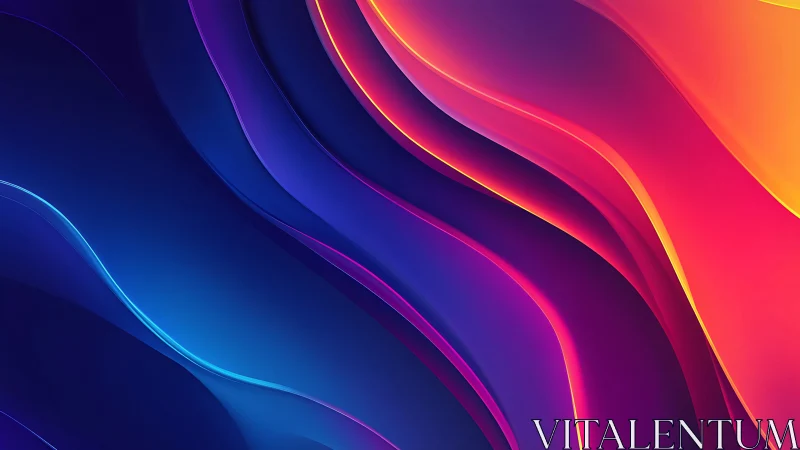 Curved neon gradients flowing across vibrant spectrum.
